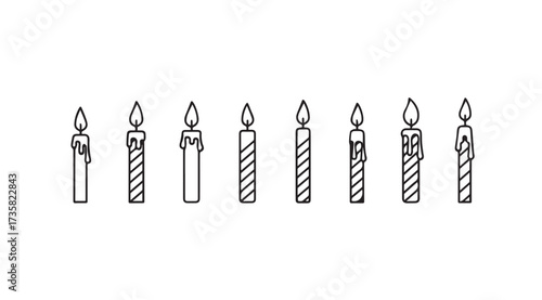 Vector art of candles line icons