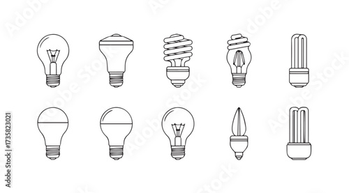 Vector art of lightbulbs