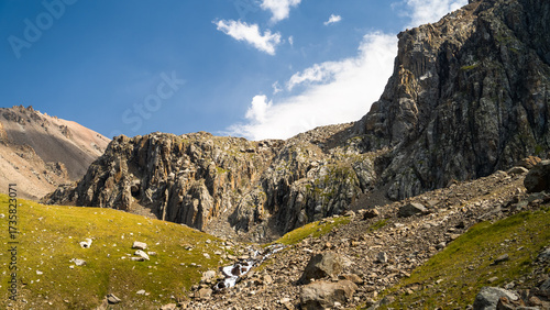 summer in the mountains. a beautiful mountain gorge