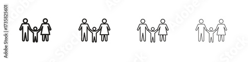 Child custody icon concept. editable vector trendy illustrations.