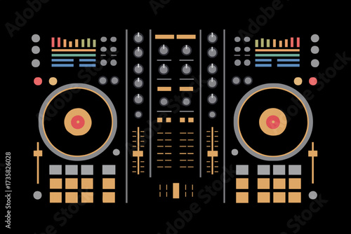 dj mixing console vector