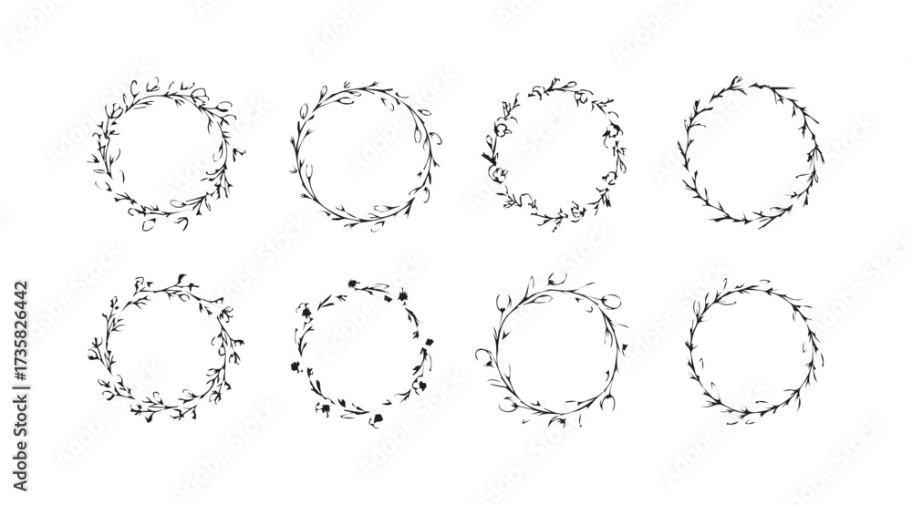 Fototapeta premium Vector art of wreaths