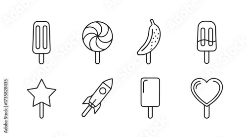 Vector art of popsicles isolated on white