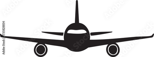 Front View Airplane silhouette vector