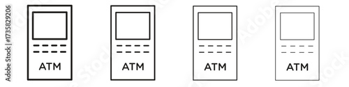 ATM machine icon concept. editable vector trendy illustrations.