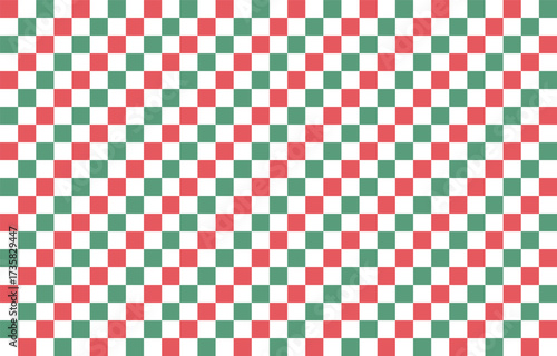 赤と緑のクリスマス市松模様　31×20　Web　Adobe Illustrator Artwork