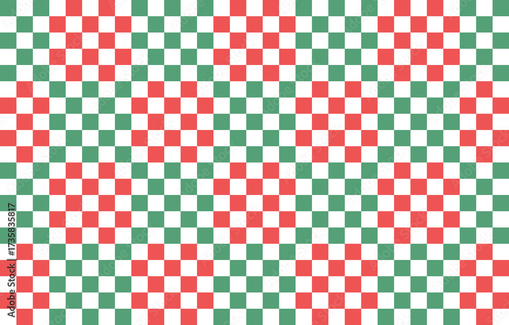 Fototapeta premium 赤と緑のクリスマスブロックチェック背景
