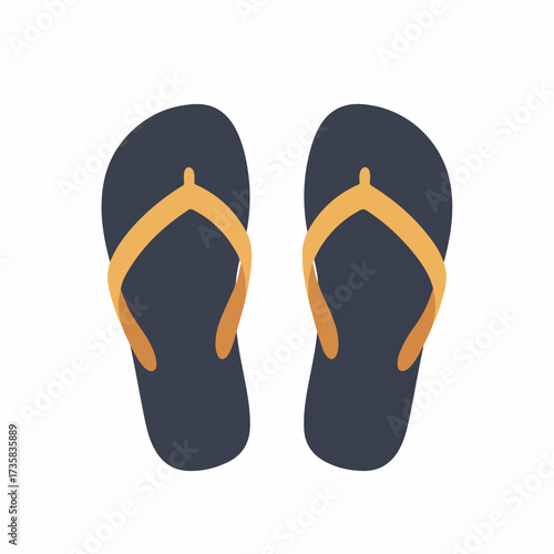 Flat Design Comfortable Flip Flops Pair Footwear Holiday Summer Vacation