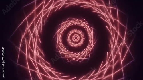 Hypnotic Pink Spiral Tunnel Vortex Abstract Background Animation.