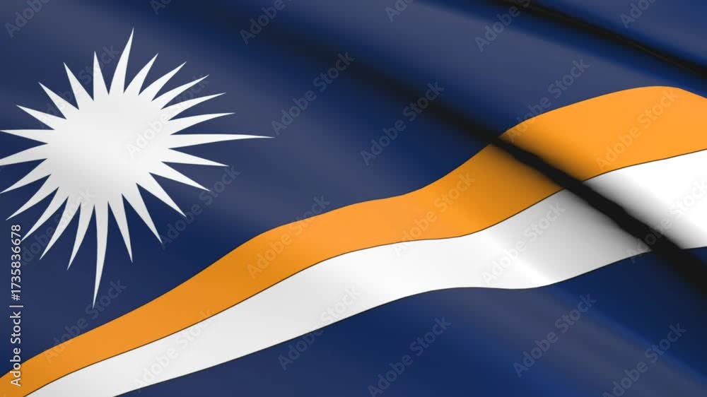 flag of marshall island waving in the wind