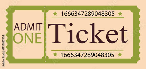 Vintage cute orange retro ticket