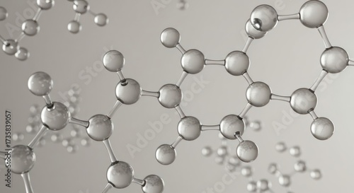 Abstract Glassy Structure Depicting Molecular Model Chemical Bond Design