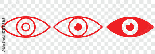 Visible icon In Flat and stroke Style Vector For App, UI, Websites. Black Vector Illustration. Eye icon in thin line and Flat Design. eye icon set. eyesight symbol , eye, view, vision icons in flat 