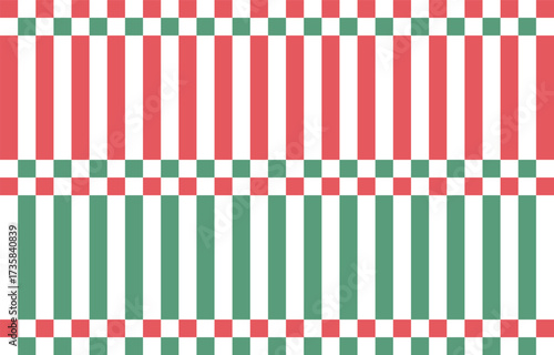 赤と緑のサーカス風クリスマス背景イラスト　Web　Adobe Illustrator Artwork