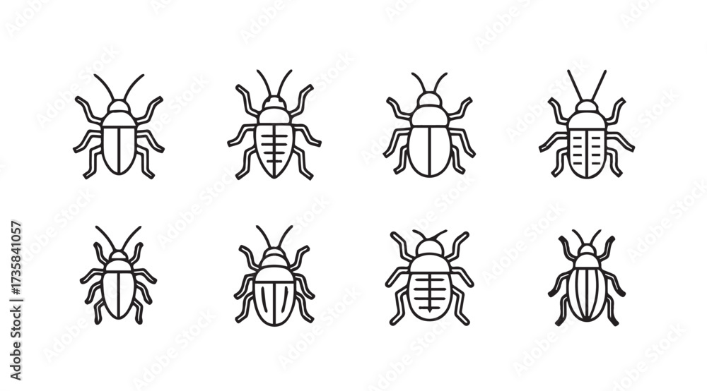 Fototapeta premium Vector art of beetles