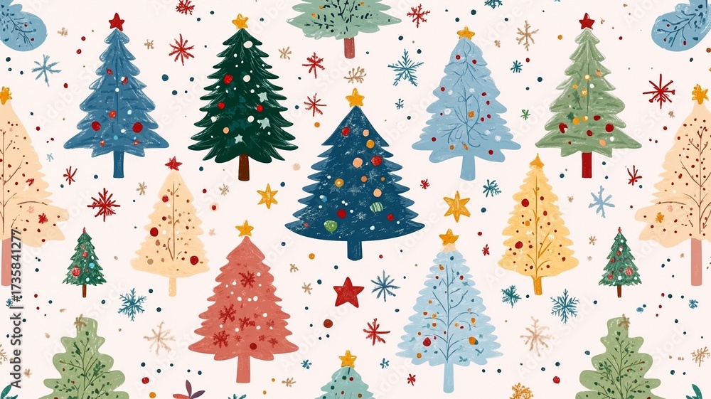 Obraz premium christmas tree with snowflakes