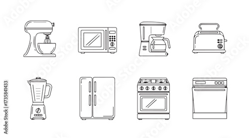 Vector art of kitchen appliance on white