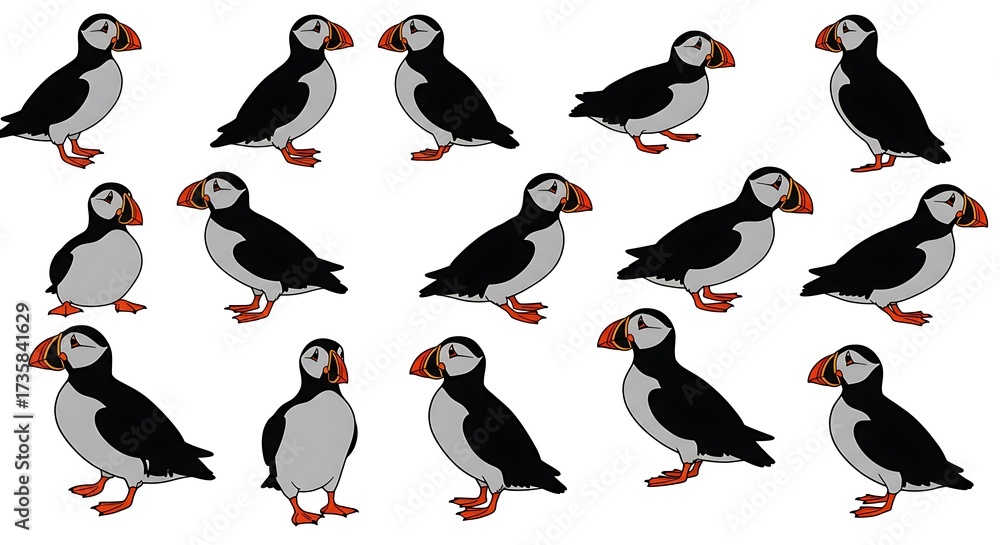 Obraz premium Puffin Promenade