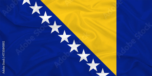 Bild auf Leinwand White Fabric Texture Background Abstractxa Bosnia And Herzegovina  Flag