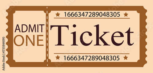 Vintage cute orange retro ticket