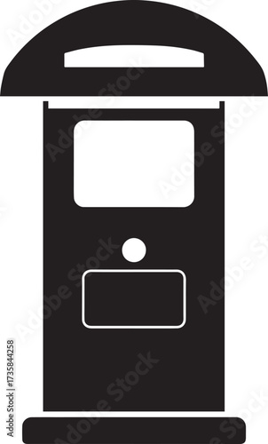 Parking Meter Silhouette Black Vector Art for Retro City Projects