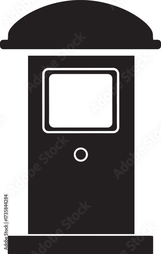 Parking Meter Silhouette Black Vector Art for Retro City Projects
