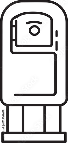 Parking Meter Silhouette Black Vector Art for Retro City Projects