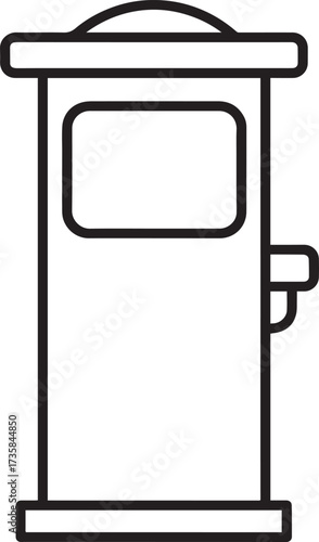 Parking Meter Silhouette Black Vector Art for Retro City Projects