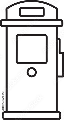 Parking Meter Silhouette Black Vector Art for Retro City Projects