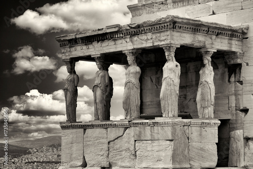 фотографія The Caryatid porch of the Erechtheion in Athens, Greece.