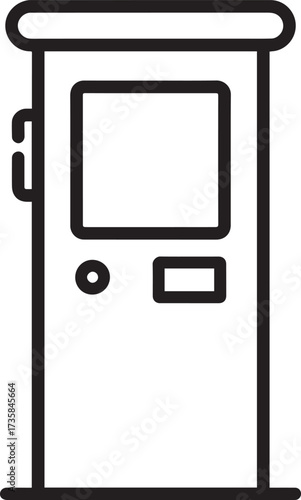 Parking Meter Silhouette Black Vector Art for Retro City Projects