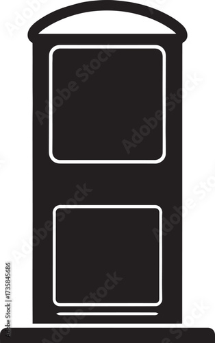 Parking Meter Silhouette Black Vector Art for Retro City Projects