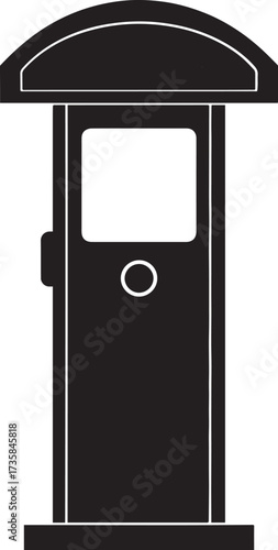 Parking Meter Silhouette Black Vector Art for Retro City Projects