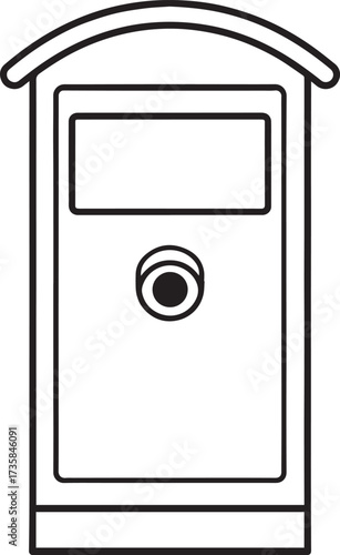 Parking Meter Silhouette Black Vector Art for Retro City Projects