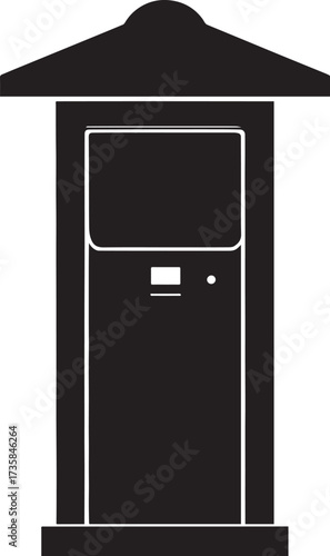 Parking Meter Silhouette Black Vector Art for Retro City Projects