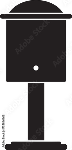 Parking Meter Silhouette Black Vector Art for Retro City Projects