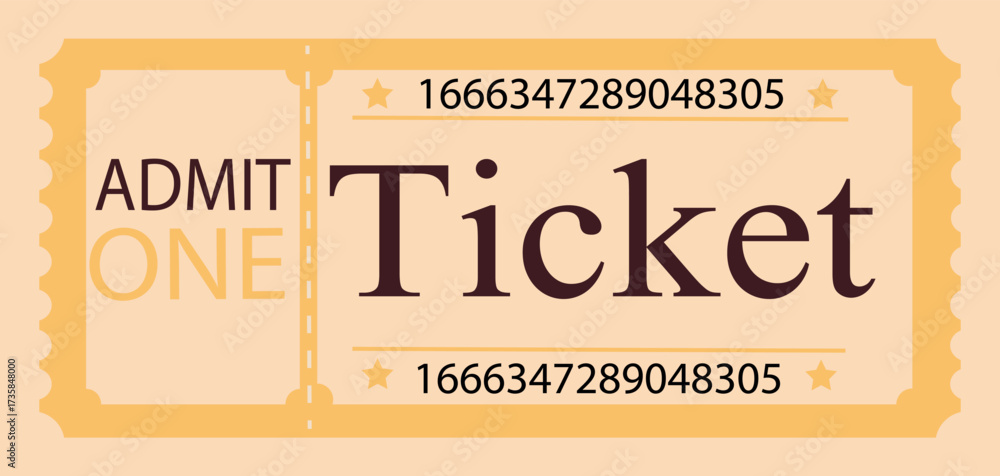 Obraz premium Vintage cute orange retro ticket