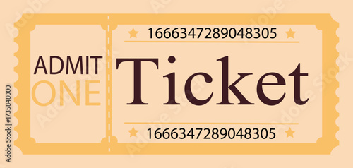 Vintage cute orange retro ticket