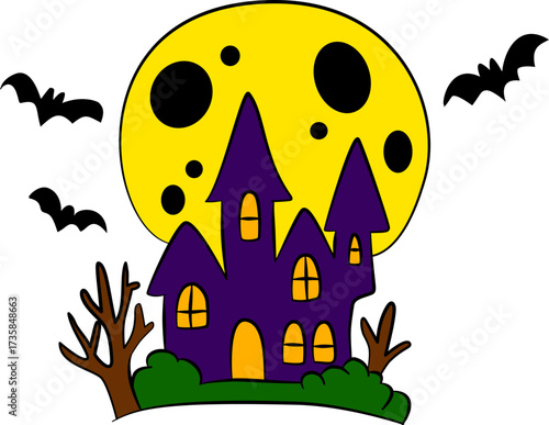 fairy tale castle with tree