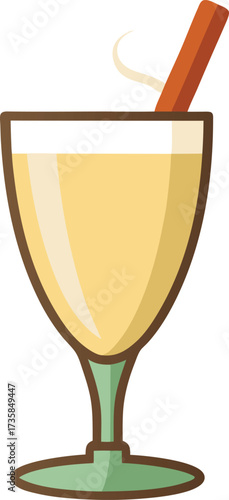 Christmas Eggnog Traditions traditional christmas eggnog in festive glass, sprinkled with aromatic nutmeg