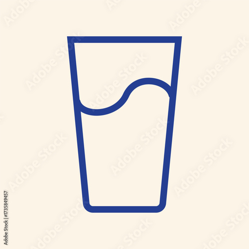 Stay hydrated with a refreshing glass of water, a simple and clean icon for healthy living and wellness campaigns or minimalist design projects.