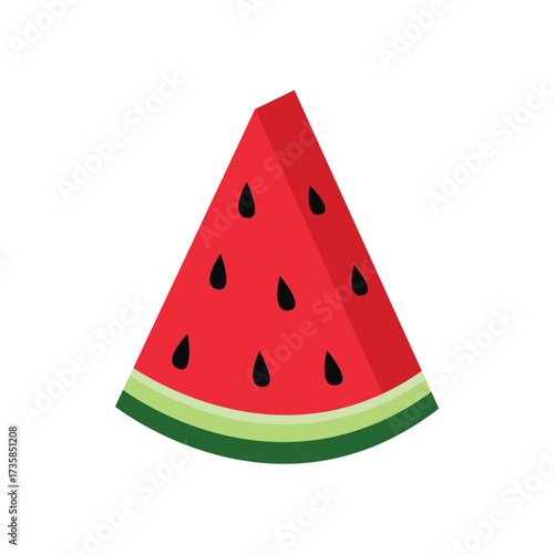 Slice of Watermelon Isolated on White Background