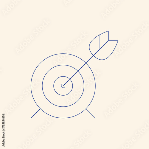Hit your mark with this clean archery target, a modern illustration for pinpoint accuracy and strategic business goals, ideal for presentations