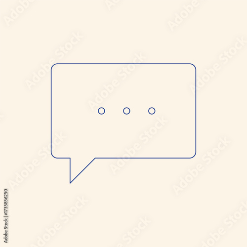 Minimalist blue speech bubble icon for modern communication designs and social media marketing, perfect for websites and apps, simple and clean style
