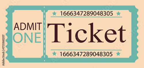 Vintage cute orange retro ticket