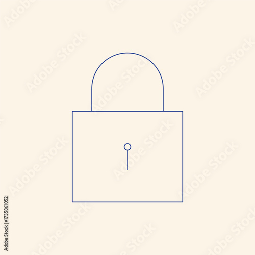 Modern digital security lock icon for website or app protection, ensuring privacy and data integrity with clean vector design and trending color palette
