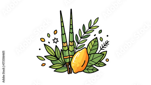 Lily of the valley in the wind, a fresh plant vector illustration of green nature and leaf design