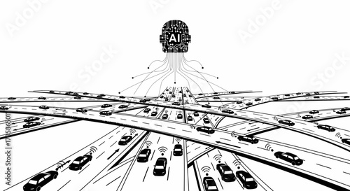 ai mind directs global autonomous transport, optimizing future connected mobility