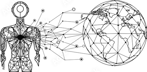digital intelligence links humanity, powering global networks with boundless technological reach