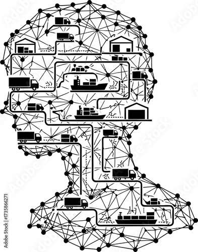 mind orchestrates global logistics, optimizing seamless flow from concept to delivery
